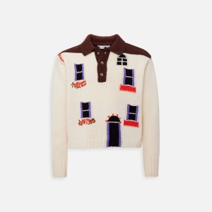 White / Red Women Kith JW Anderson House Polo Jumper Shirts | 1068-ADIEB
