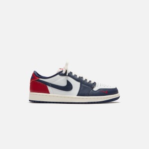White / Red / Navy / Grey Men Kith Nike Air Jordan 1 Low OG Sneakers | 8059-YANSJ
