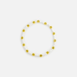White / Yellow Women Kith Crystal Haze Exclusive Smiley Phone Bracelet Jewelry | 2480-JFOUY