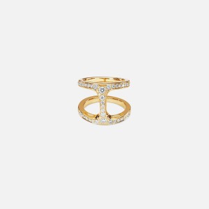 Yellow Gold Women Kith Hoorsenbuhs Dame Phantom Ring with Diamonds Jewelry | 0271-ZYDUM