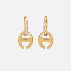 Yellow Gold Women Kith Hoorsenbuhs Klaasp Earrings with Diamonds Jewelry | 5723-KNMPT