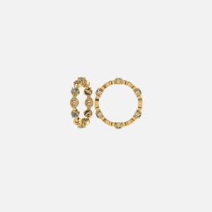 Yellow Gold Women Kith Hoorsenbuhs Micro-Link Ring with 6 Stones Jewelry | 9162-QSJOV