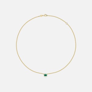 Yellow Gold Women Kith Isa Grutman Emerald Bezel Necklace Jewelry | 9372-HZDJC