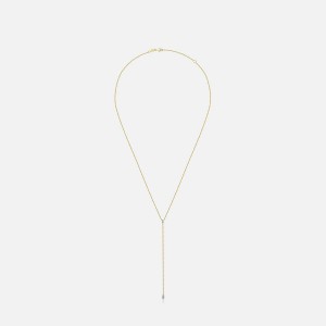 Yellow Gold Women Kith Isa Grutman Marquis Lariat Necklace 14K Gold Jewelry | 3672-UGLBK
