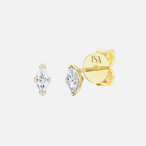 Yellow Gold Women Kith Isa Grutman Marquis Diamond Studs 14K Gold Jewelry | 8120-IBGWQ