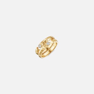 Yellow Gold Women Kith VL Cepher Vuoto Double Band Ring Jewelry | 5341-EADCN