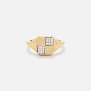 Yellow Gold Women Kith Yvonne Leon Baby Chevaliere Damier Jewelry | 5086-HPTVG