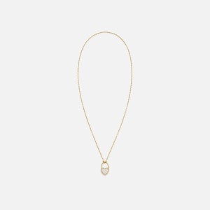 Yellow Gold Women Kith Yvonne Leon Collier Cadenas Coeur Diamants PM Jewelry | 4093-RQBMX