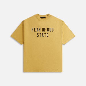 Yellow Men Kith Essentials Heavy Crewneck T-Shirt | 4162-HVLRA