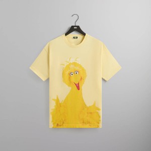 Yellow Men Kith for Sesame Street Big Bird Shirts | 6512-HIVPB