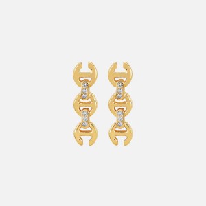 Yellow Women Kith Hoorsenbuhs 3MM Toggle Stud Earrings with Diamonds Jewelry | 7124-IONFD