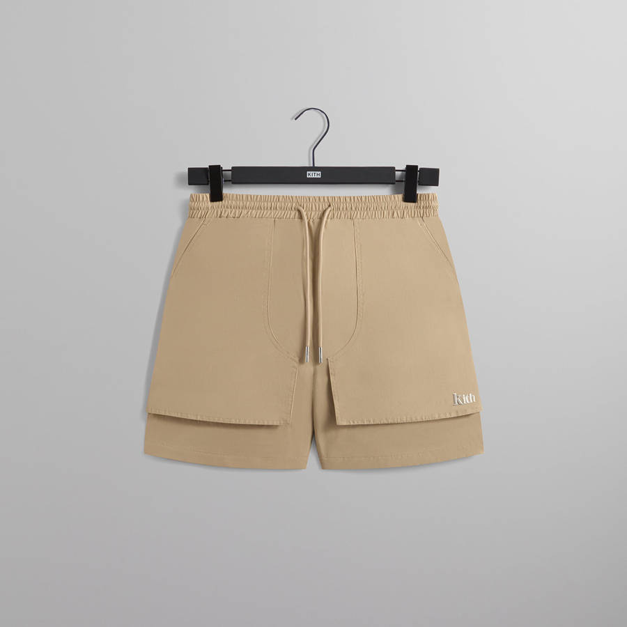 Beige Men Kith Alden Pocket Shorts | 0396-BPGRE