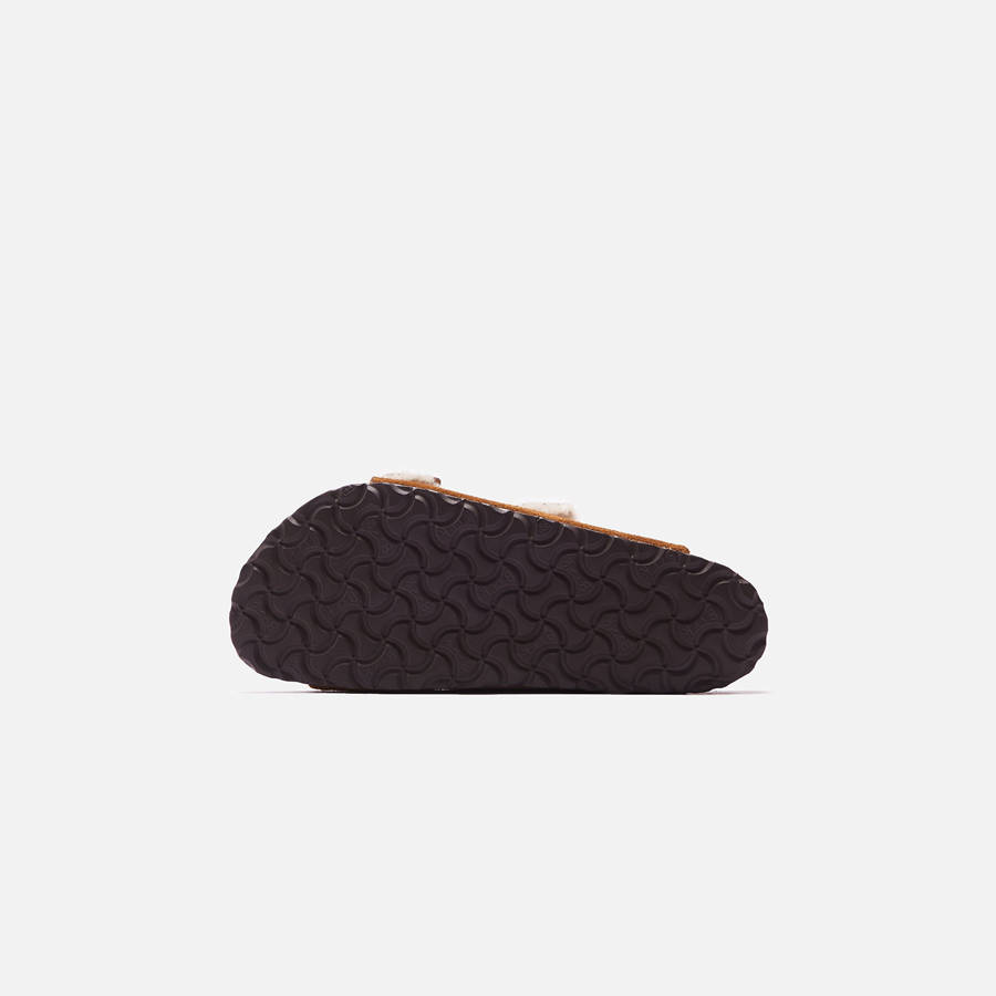 Beige Men Kith Birkenstock Arizona Shearling Sandals | 2618-QWBIE
