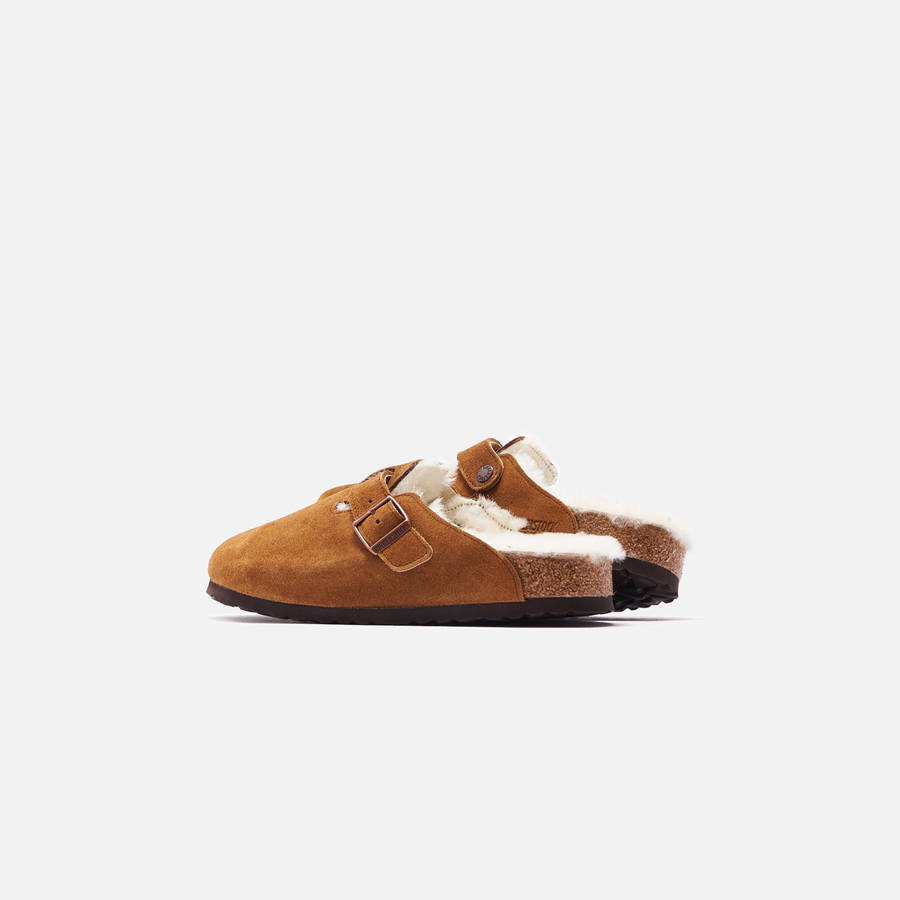 Beige Men Kith Birkenstock Boston Shearling Sandals | 2195-RTVQB