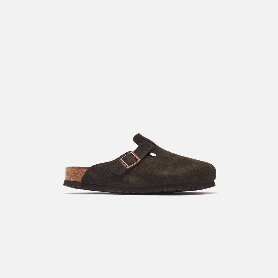 Beige Men Kith Birkenstock Boston Suede Sandals | 1027-MZOUW