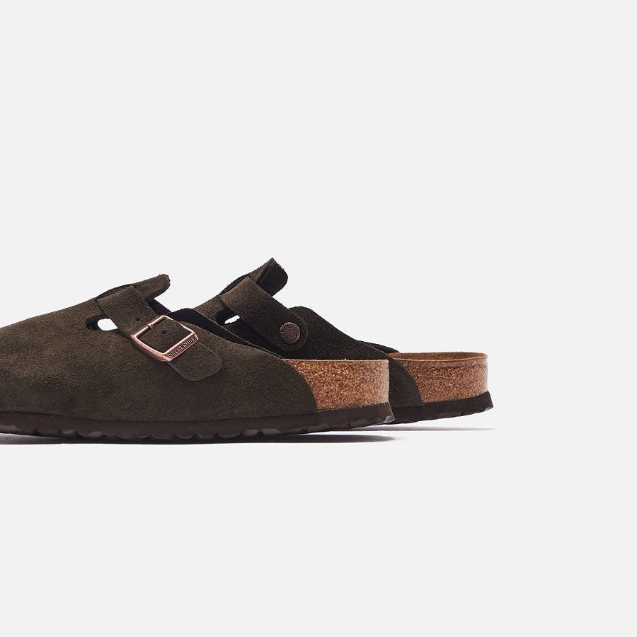 Beige Men Kith Birkenstock Boston Suede Sandals | 1027-MZOUW