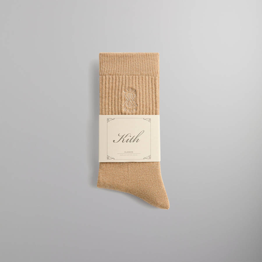 Beige Men Kith Crest Socks | 1968-LKJCE