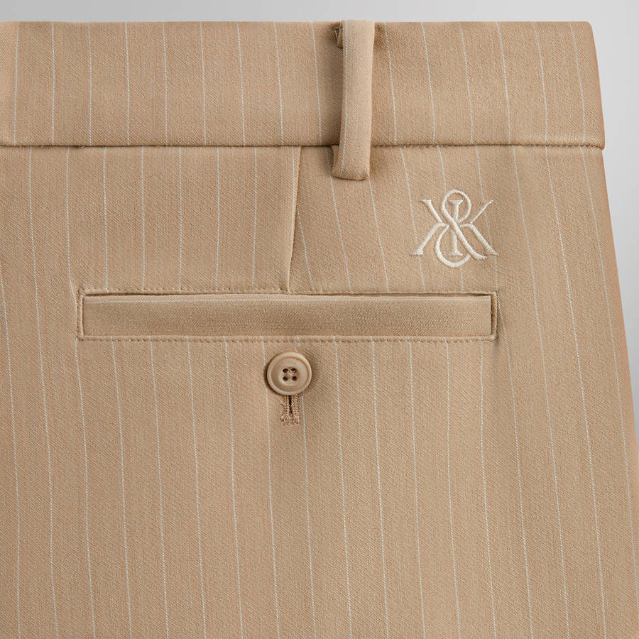 Beige Men Kith Double Weave Montrose Pants | 0762-DWRYX