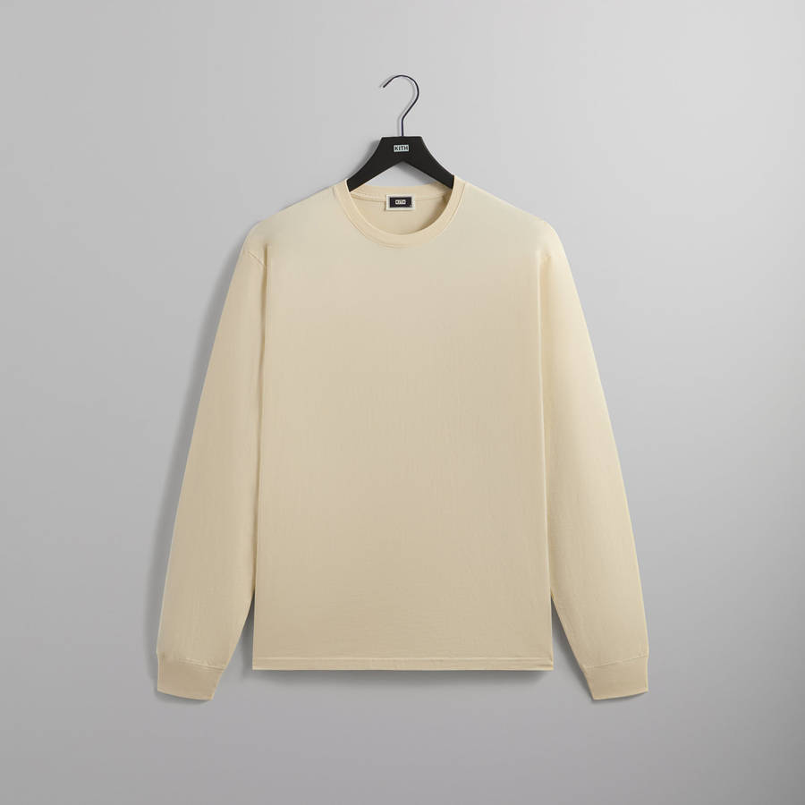 Beige Men Kith Long Sleeve Vintage Wash T-Shirt | 1245-ZBDAX