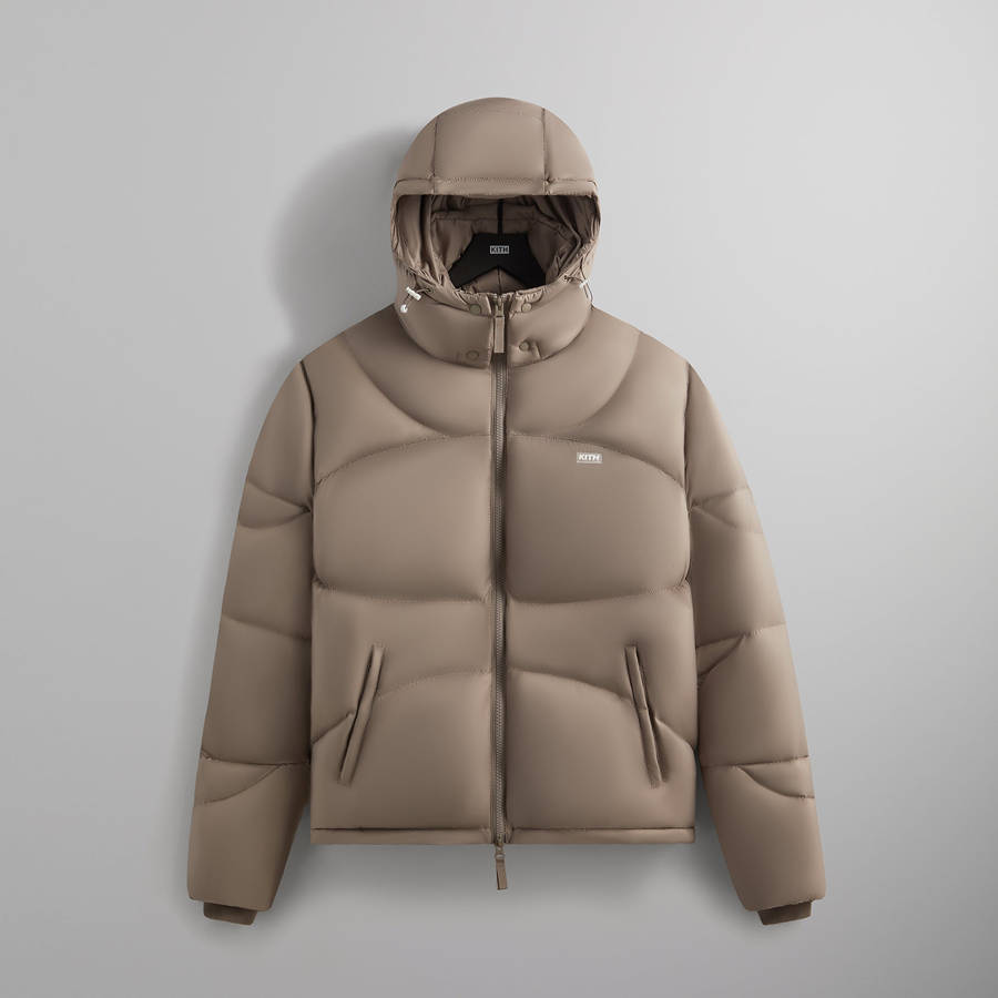 Beige Men Kith Matte Stretch Taffeta Corey Puffers | 4325-GQIXC