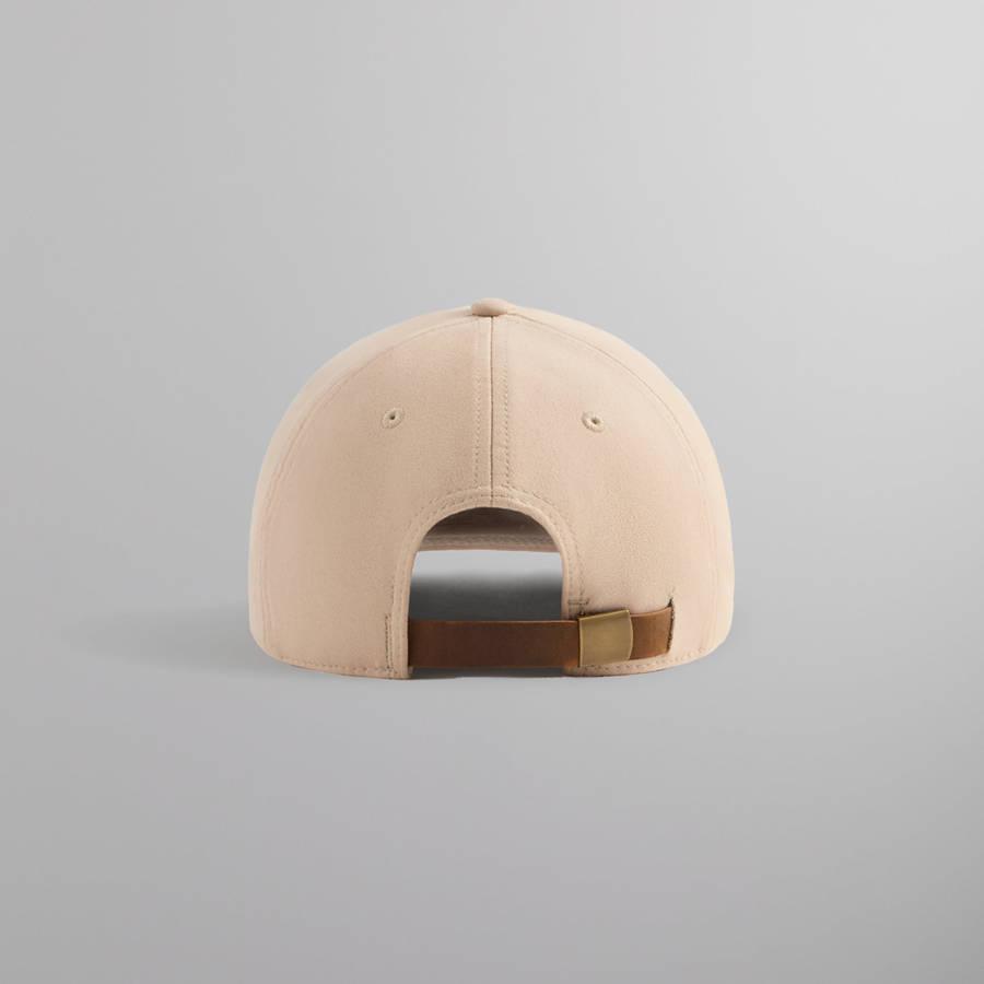 Beige Men Kith Microsuede Two Tone Script Aaron Cap | 9738-ZDCVK