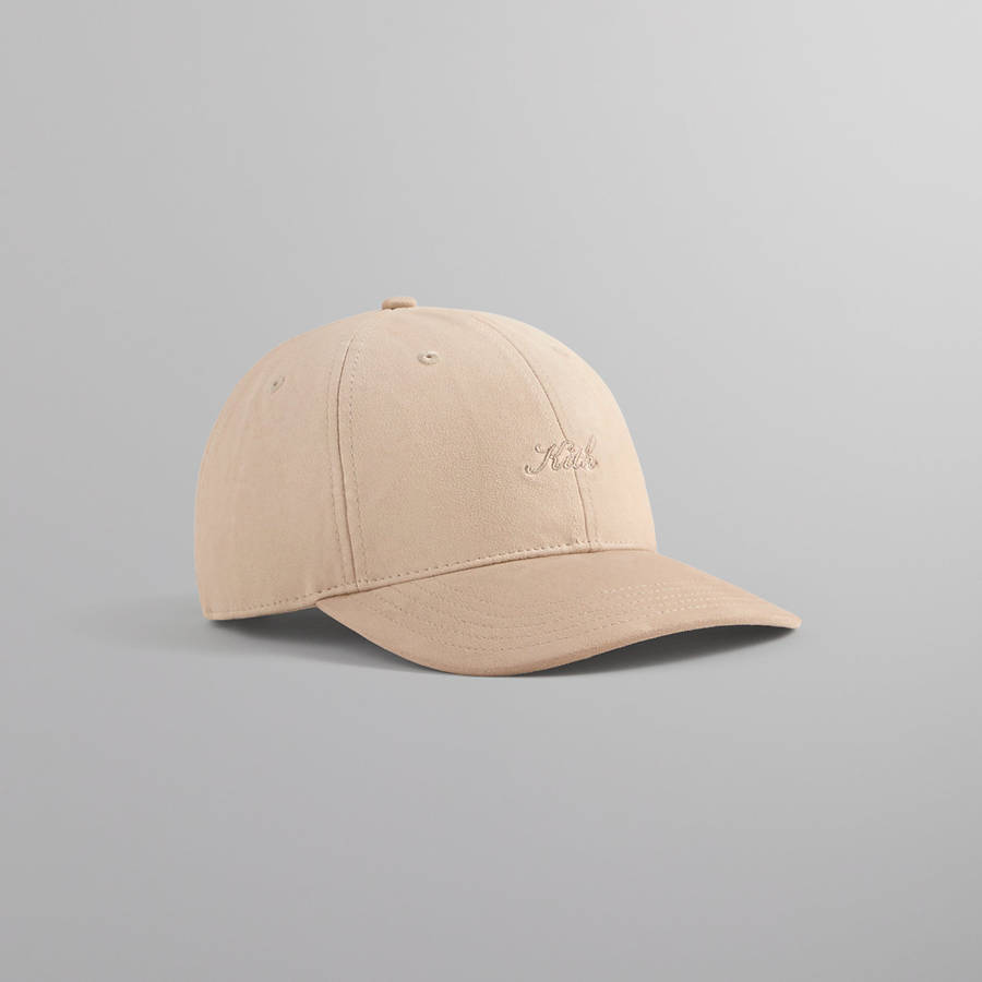 Beige Men Kith Microsuede Two Tone Script Aaron Cap | 9738-ZDCVK