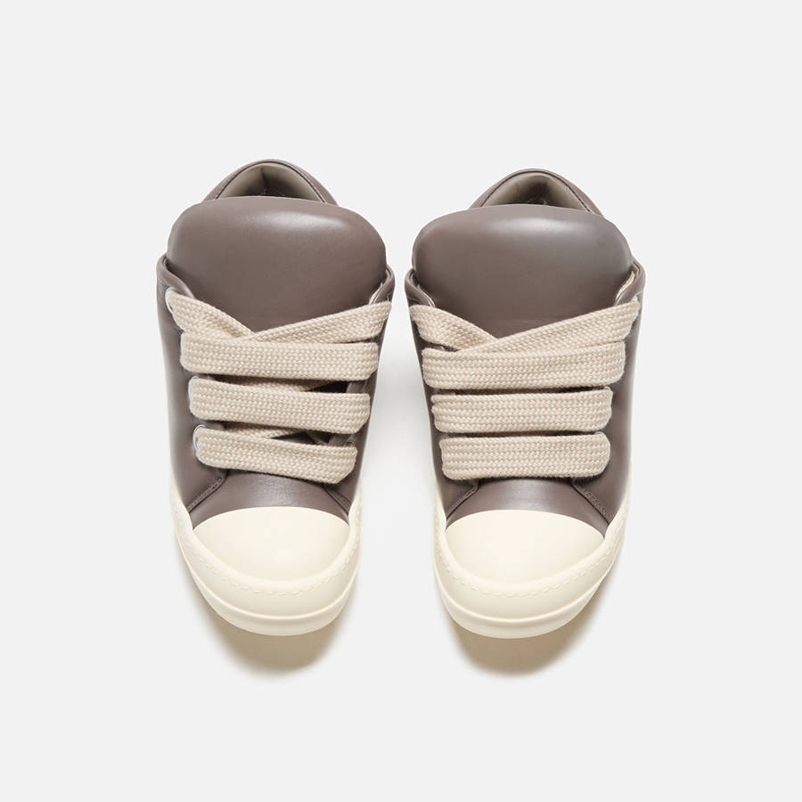 Beige Men Kith Rick Owens Scarpe in Pelle Jumbo Laced Padded Low Sneakers Sneakers | 9108-FOBGZ