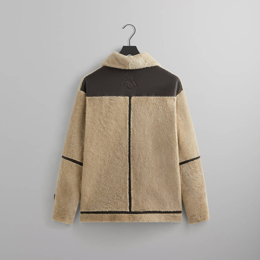 Beige Men Kith Shearling Lucian Jackets | 9108-EFUTV