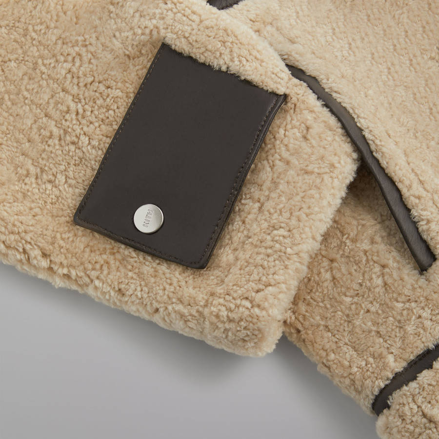 Beige Men Kith Shearling Lucian Jackets | 9108-EFUTV