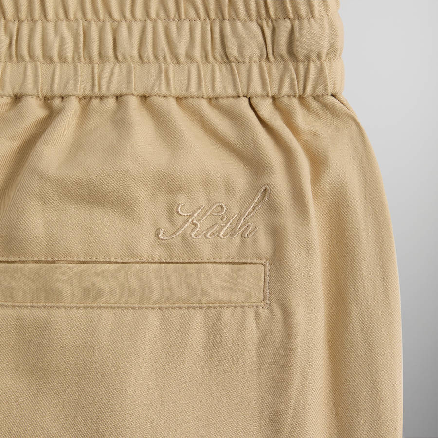 Beige Men Kith Silk Cotton Barrow Pants | 5326-LGTQE