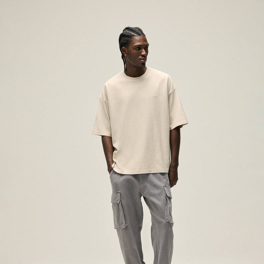 Beige Men Kith Slub Jersey Bishop T-Shirt | 9652-XABTO