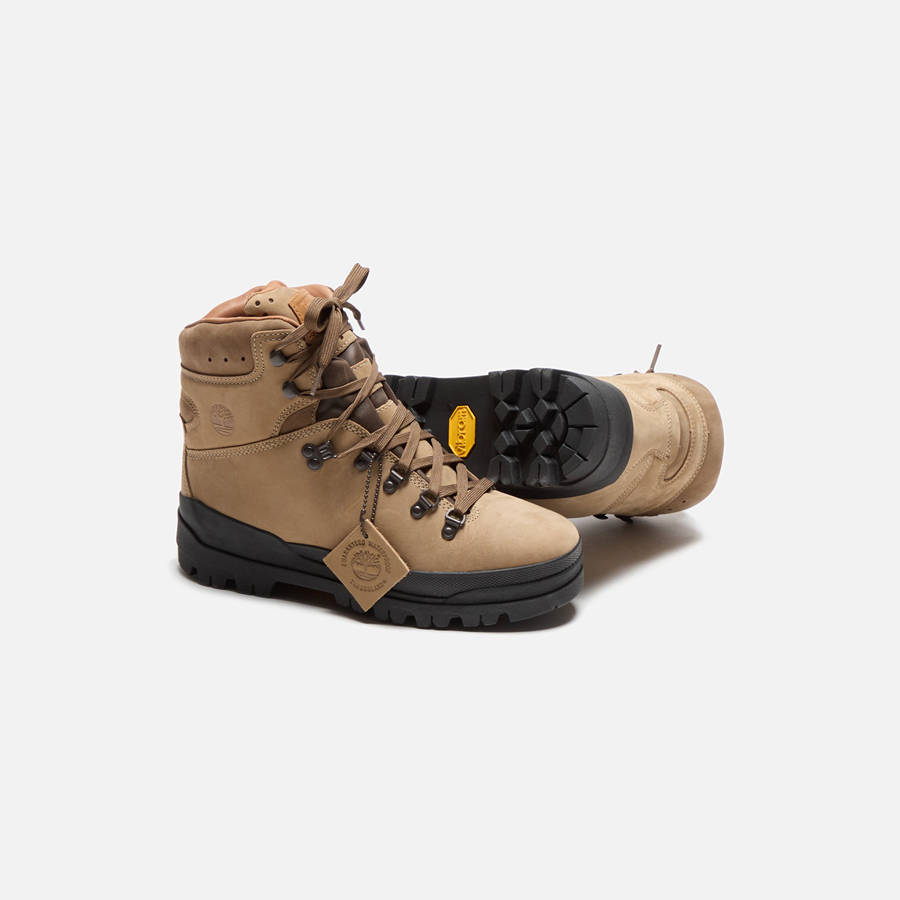 Beige Men Kith Timberland Mid Lace-Up Waterproof Hiking Boots | 7361-BQGFN