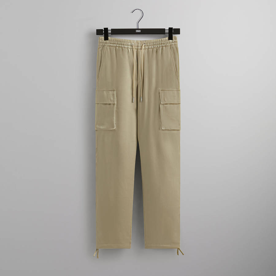Beige Men Kith and Kin Washed Satin Kelvin Parachute Pants | 5730-VZNAJ