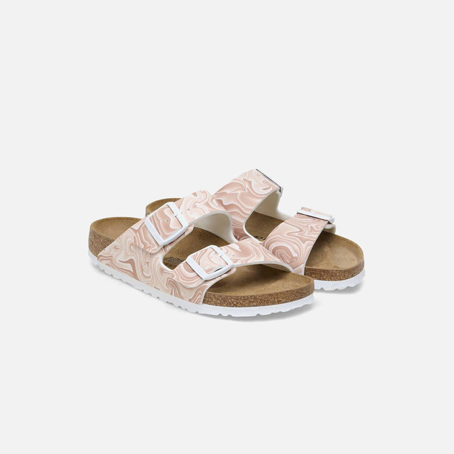 Beige Women Kith Birkenstock Arizona Birko-Flor Sneakers | 7960-ZFWTP