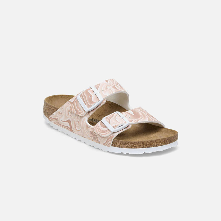 Beige Women Kith Birkenstock Arizona Birko-Flor Sneakers | 7960-ZFWTP