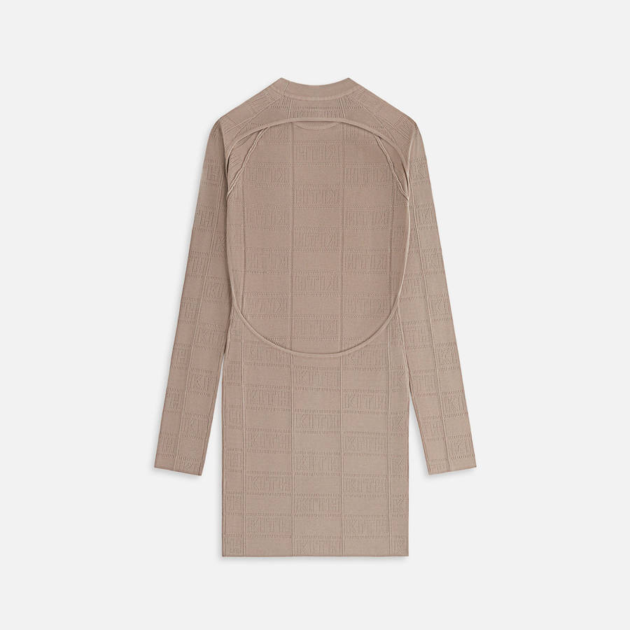 Beige Women Kith Cassan Monogram Pointelle Dress | 4318-UTVOP