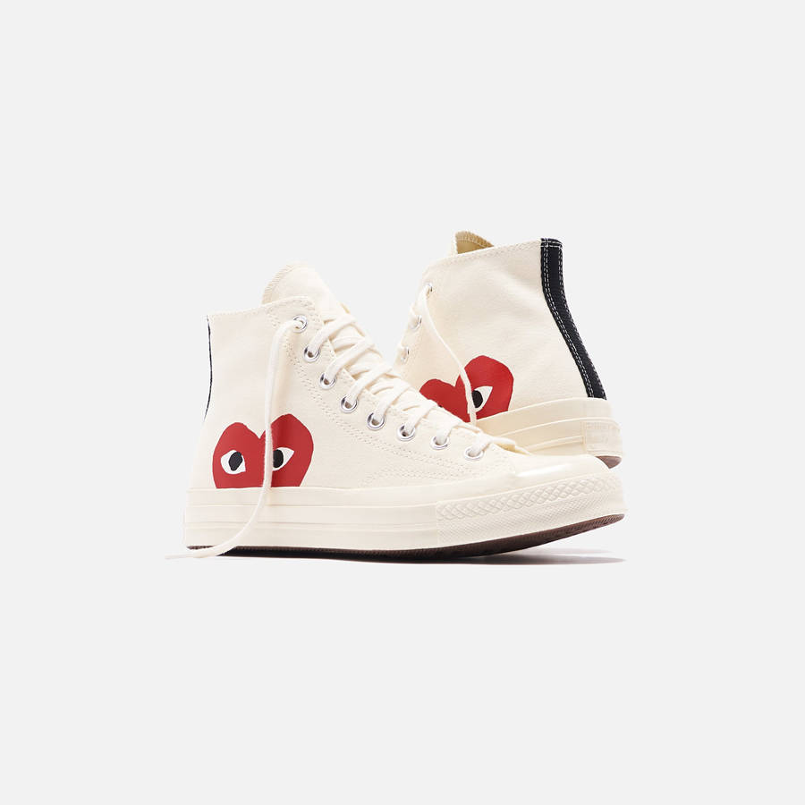 Beige Women Kith Converse x Comme des Garçons CDG Play Chuck Taylor High Sneakers | 4367-IRUVG