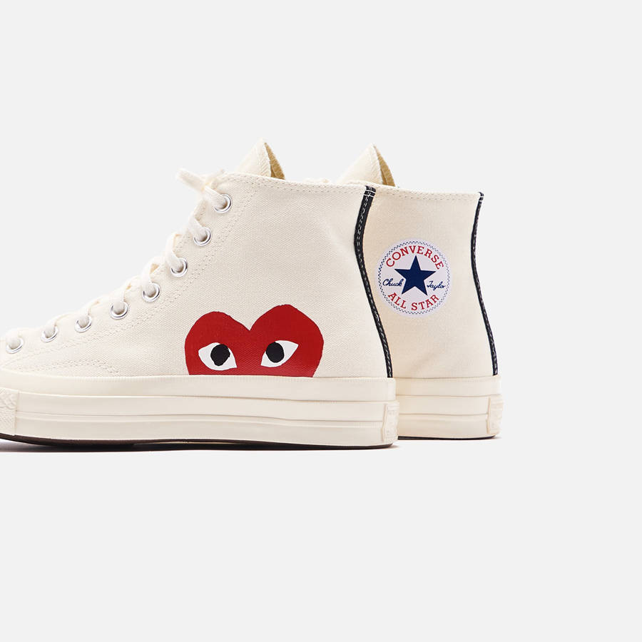 Beige Women Kith Converse x Comme des Garçons CDG Play Chuck Taylor High Sneakers | 4367-IRUVG