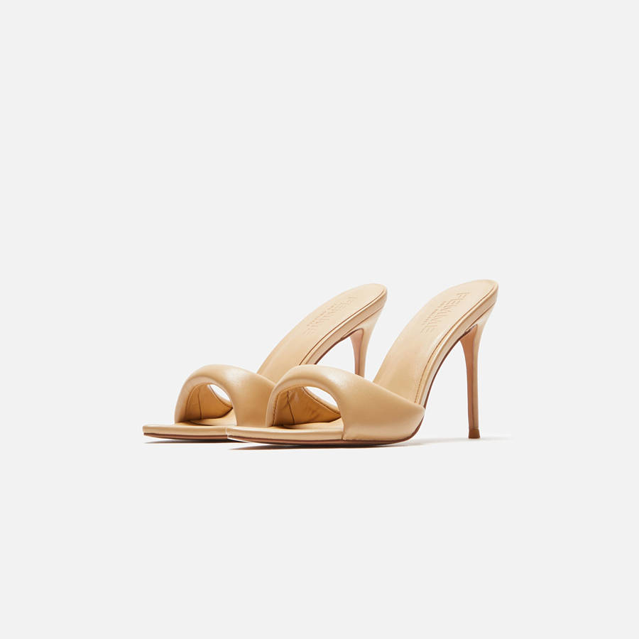 Beige Women Kith Femme LA Saint Slipper Heels | 2536-WZFSI