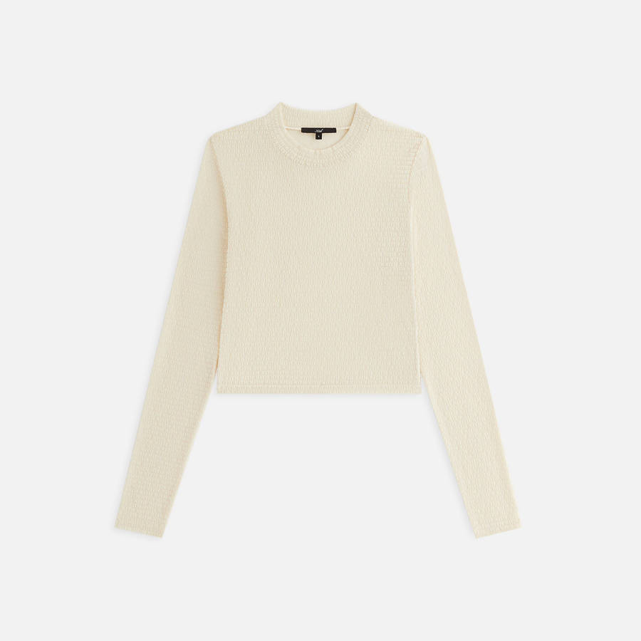 Beige Women Kith Mulberry Monogram Mesh Long Sleeve T-Shirt | 2650-MFSNQ
