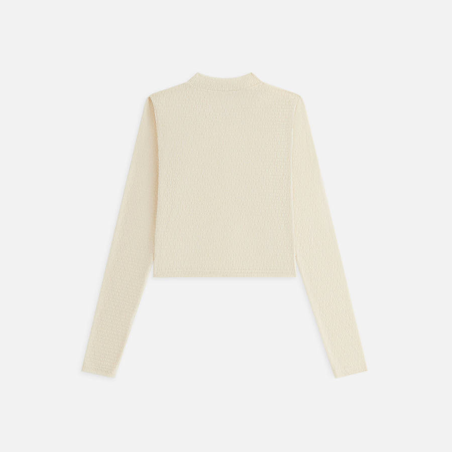 Beige Women Kith Mulberry Monogram Mesh Long Sleeve T-Shirt | 2650-MFSNQ