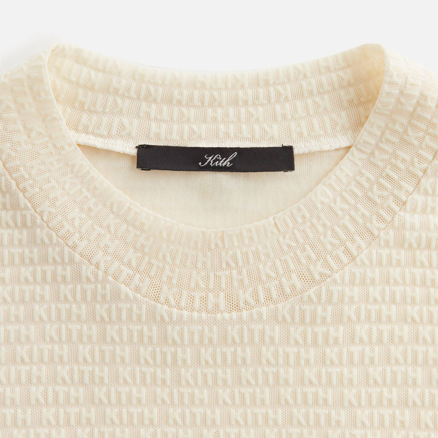 Beige Women Kith Mulberry Monogram Mesh Long Sleeve T-Shirt | 2650-MFSNQ