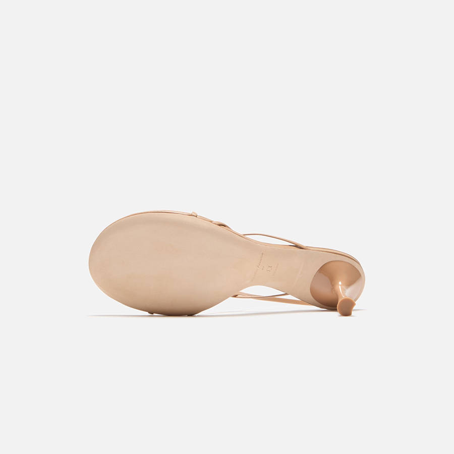Beige Women Kith Studio Amelia Wishbone 90 Heels | 0823-SKTXM