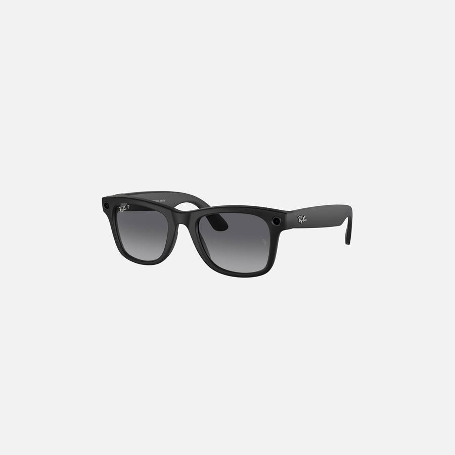 Black Deep Grey Men Kith Ray Ban Meta Wayfarer Sunglasses | 6852-TYNXJ
