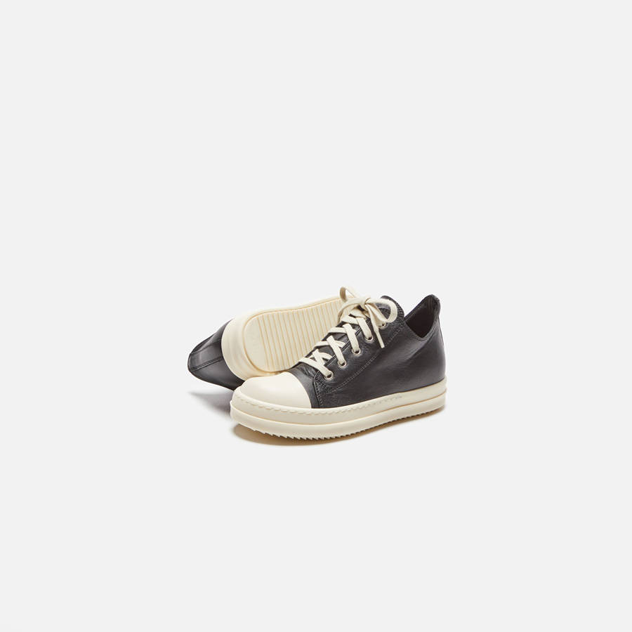 Black Kids' Kith Rick Owens Scarpe Pelle Low Sneakers | 1794-FOTHP