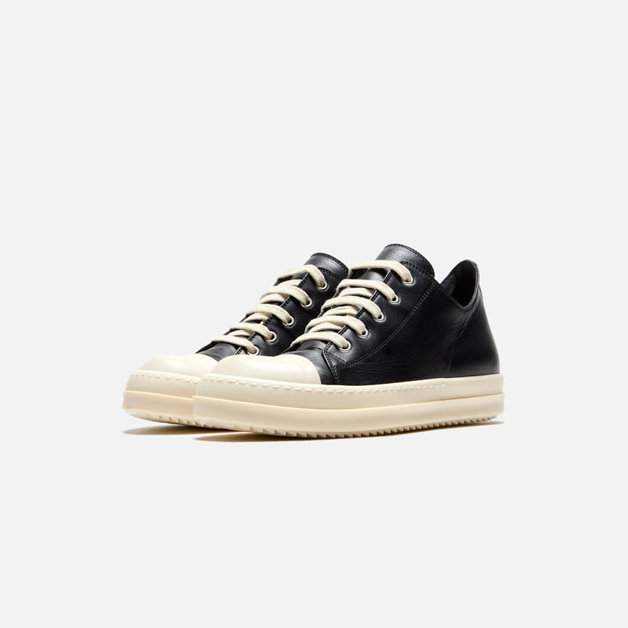 Black Kids' Kith Rick Owens Scarpe Pelle Low Sneakers | 2394-BXRDA