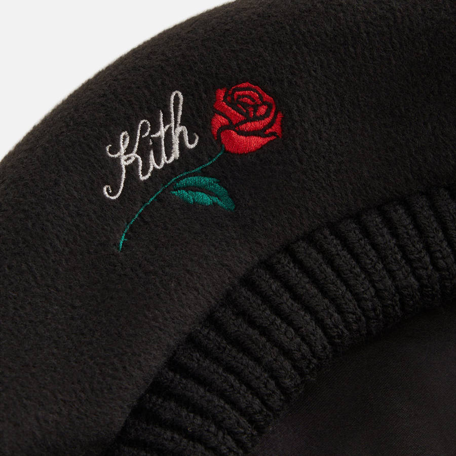 Black Kids' Kith Wool Beret Headwear | 1809-LPGNH