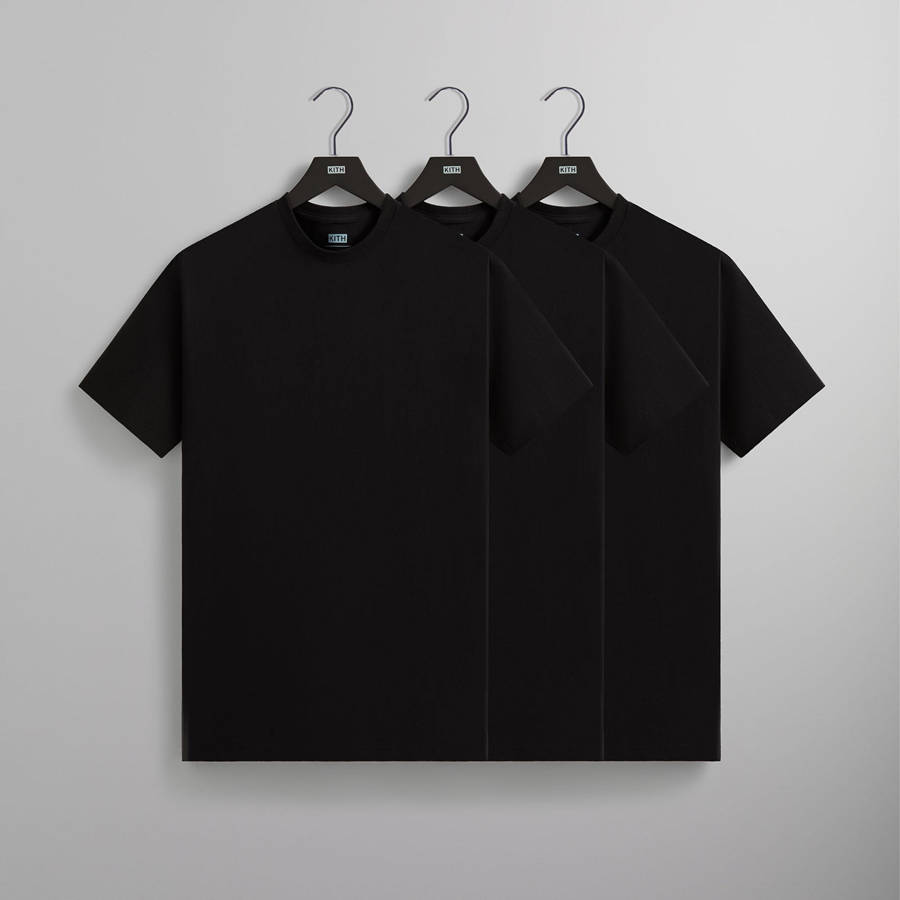 Black Men Kith 3-Pack Undershirt T-Shirt | 4253-HXNIK