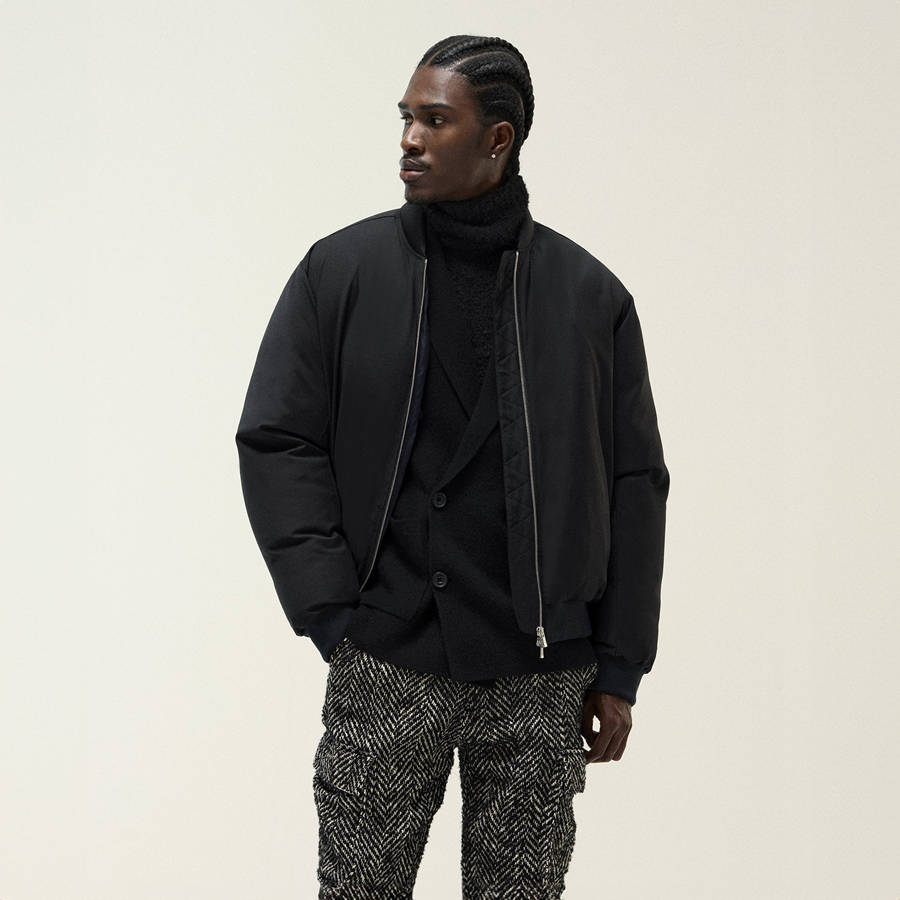 Black Men Kith And Kin Liam Puffed Bomber Jackets | 1369-UHBFD
