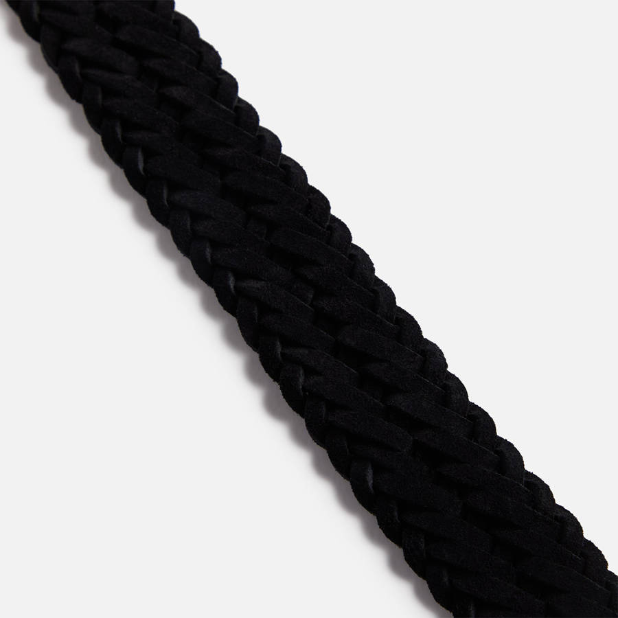 Black Men Kith Anderson's Suede Woven Belts | 8412-GSOLK